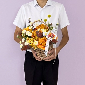 Композиция с розами "День знаний"