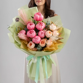 Букет с пионами "Lollipop"