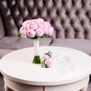 Букет невесты из пионов "Элоди" - фото 3