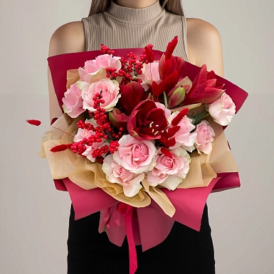 Букет с амариллисом "Фьюжн" - фото 2