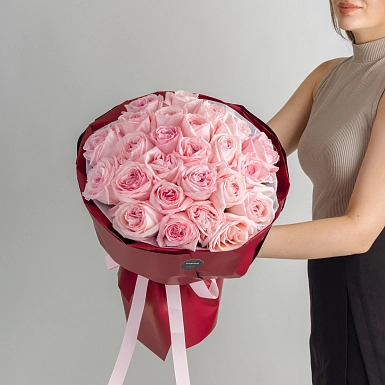 Букет из пионовидных роз Pink Ohara S - фото 4