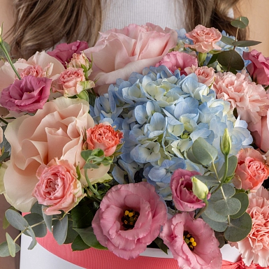 Композиция с гортензией в коробке "De fleur" - фото 3