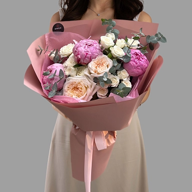 Букет с пионами "Вернисаж" - фото 3