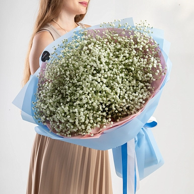 Букет из белых гипсофил 25 шт. - фото 2