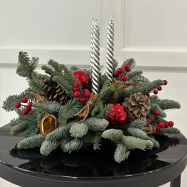 Новогодняя композиция "Обнимая зиму" - фото 1