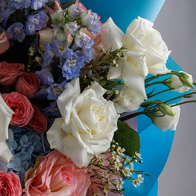 Букет с дельфиниумом "Аспан" - фото 5