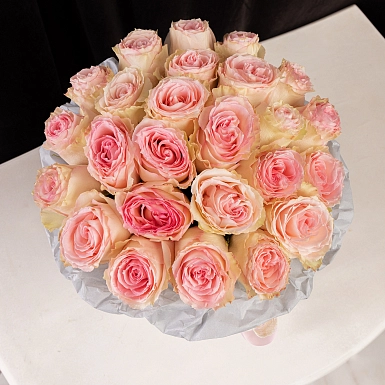 Коробка из 25 розовых Голландских роз - фото 3