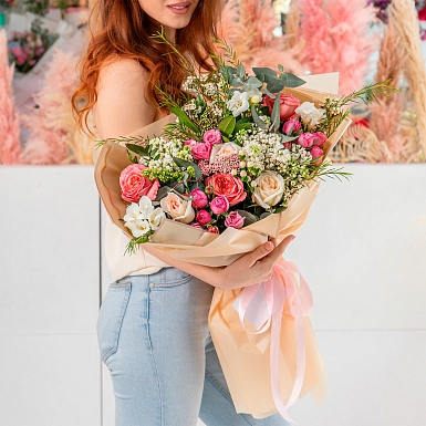 Букет из сирени и пионовидных роз "Джаз" - фото 2