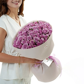 Букет из 51 фиолетовой розы 50 см "Тянь-Шань"