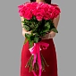 Букет из 25 розовых роз 80 см - фото 1