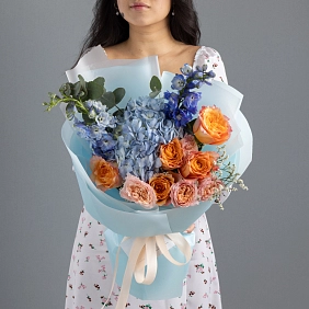 Букет с дельфиниумом "Проза" фото