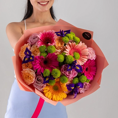 Букет из гербер "Цветочная поляна" - фото 3