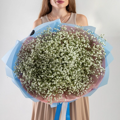 Букет из белых гипсофил 25 шт. - фото 3