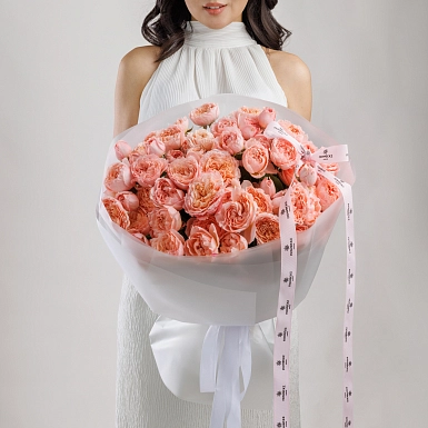 Букет из кустовых пионовидных роз "Julie" S - фото 1