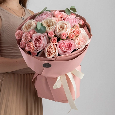 Букет из роз David Austin "Пионовидный оригами" - фото 2