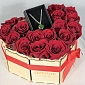 Коробка сердце из 19 роз и украшения "Праздник любви" - фото 2