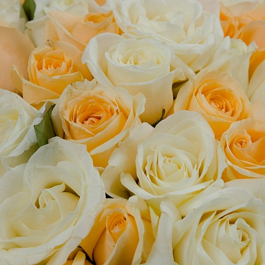 Букет из 51 кремово-белых роз 50 см "Тянь-Шань" - фото 5