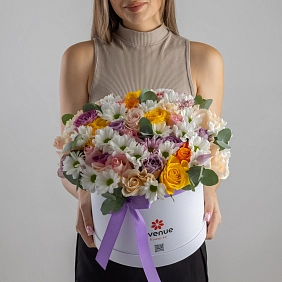 Композиция с хризантемой "Веселое настроение"