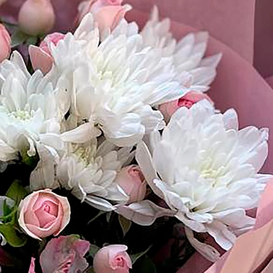 Букет из хризантем и альстромерий "Belle" - фото 5