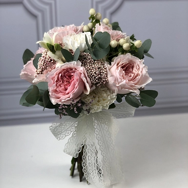 Букет невесты из пионовидных роз "Мирабель" - фото 1