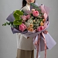 Букет с антуриумом и пионовидными розами "Счастье" - фото 4
