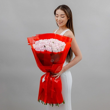 Букет из 51 pink роз 70 см "Тянь-Шань" S - фото 3