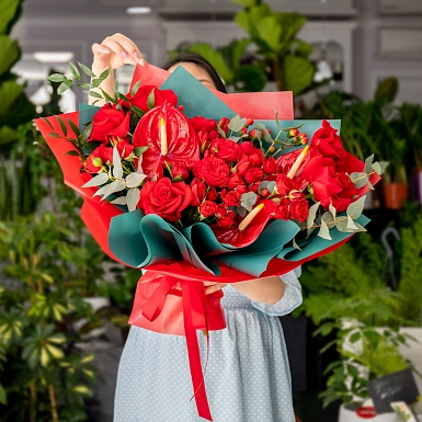 Букет с антуриумом "Купидон" - фото 3