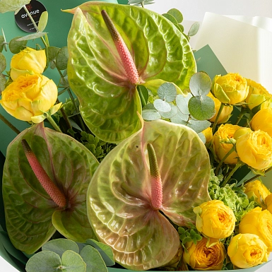 Букет с антуриумом "Для него" - фото 5