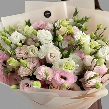 Букет из 51 микс лизиантусов - фото 3