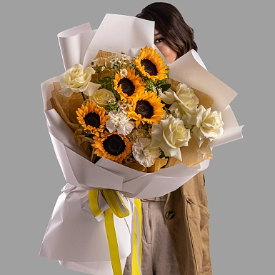 Букет из подсолнухов "Sunshine" - фото 2