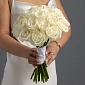 Букет невесты из пионовидных роз "White O'Hara" - фото 2