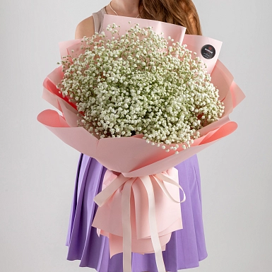 Букет из белых гипсофил 15 шт. - фото 2