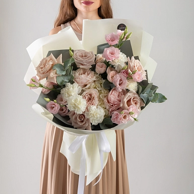 Букет с пионовидными розами "Небеса" - фото 1