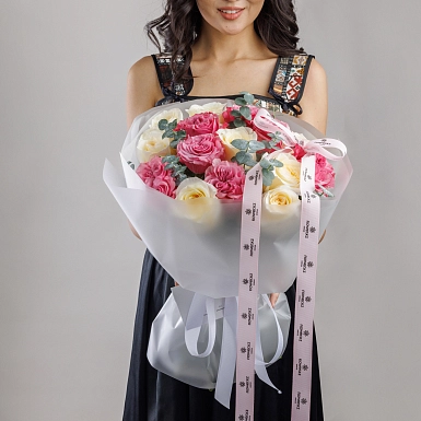 Букет из микс пионовидных роз "Grace" S - фото 3