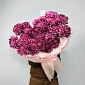 Букет из 25 бордовых хризантем - фото 3