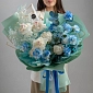 Букет с пионами и гвоздиками "Лагуна" - фото 2