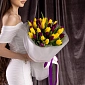 Букет из желтых и фиолетовых тюльпанов S - фото 5