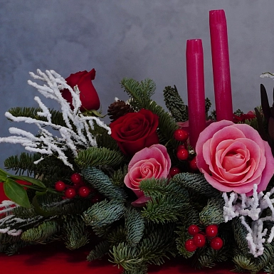 Новогодняя композиция "Зимний бархат - фото 2