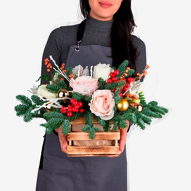 Новогодняя композиция "Зимний сон" - фото 2