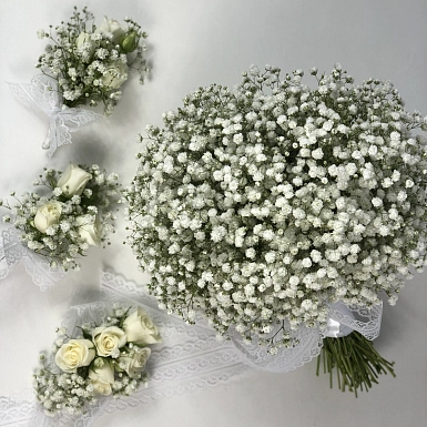Букет невесты из гипсофилы "Элегия" - фото 3