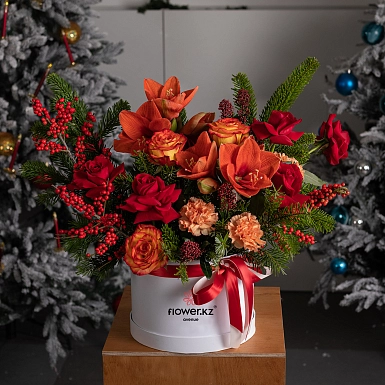 Зимняя композиция с амариллисом "Aurora" - фото 3