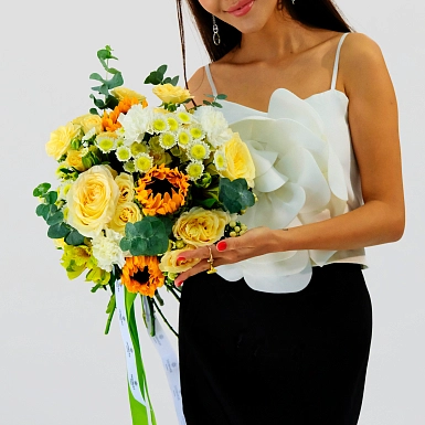 Букет с подсолнухами "Палитра природы" - фото 2