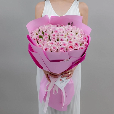 Букет из 51 розовых роз 50 см "Тянь-Шань" - фото 1