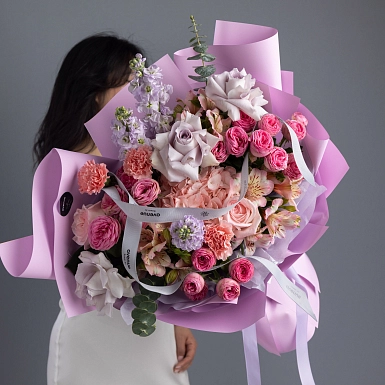 Букет из маттиолы и гортензии "Признание" - фото 2