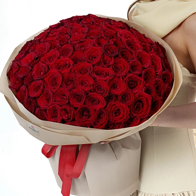 Букет из 101 красной розы 50 см "Тянь-Шань" - фото 1