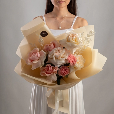 Букет из пионовидных роз "Жизель" S - фото 2