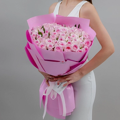 Букет из 51 розовых роз 50 см "Тянь-Шань" - фото 2