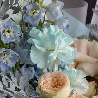 Букет из роз и маттиолы "Moon melody" S - фото 7