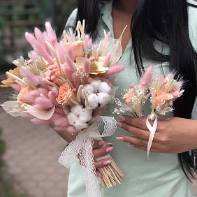 Букет невесты из сухоцветов "Галатея"