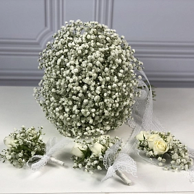 Букет невесты из гипсофилы "Элегия"
